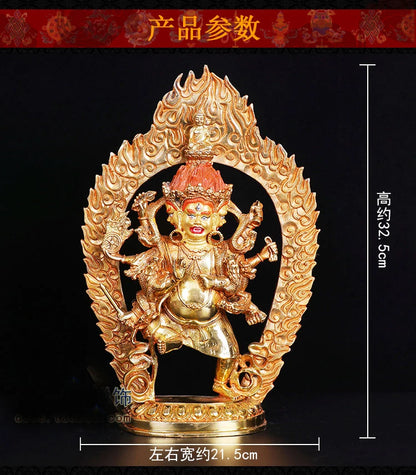 33cm large ## bless Safety Health Talisman #efficacious Protection Nepal Gold-plated gaza palletizer Vajra Buddha statue