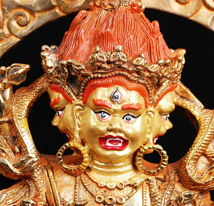 33cm large ## bless Safety Health Talisman #efficacious Protection Nepal Gold-plated gaza palletizer Vajra Buddha statue