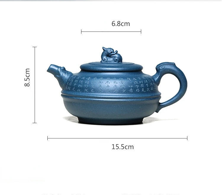340ml Hand Painted Yixing Teapot Handmade Purple Clay Blue Tea Pot Kung Fu Zisha Teapot Tea Set