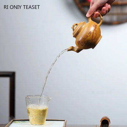 340ml Yixing Large Capacity Purple Clay Teapot Famous Artists Handmade Plum Blossom Tea Pot Kettle Chinese Zisha Tea Set Teaware