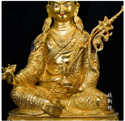 34CM L # GOOD Buddha Buddhist bless family home Safety Health wealth efficacious Protection Padmasambhava Guru Rinpoche statue