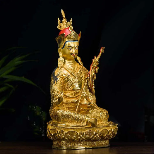 34CM L # GOOD Buddha Buddhist bless family home Safety Health wealth efficacious Protection Padmasambhava Guru Rinpoche statue