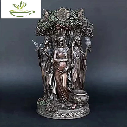 Resin Art Greek Goddess Statue Figurine Ancient Greek Religious Hecate Goddess Sculpture Home Decor Ornament Miniatures Craft