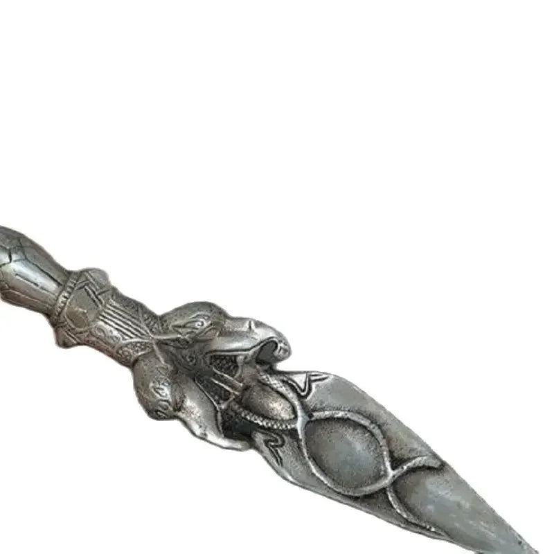 34cm Tibet Buddhism Tibetan silver Horse Head Buddha Tantra Vajra Dorje Phurba dagger off 50%