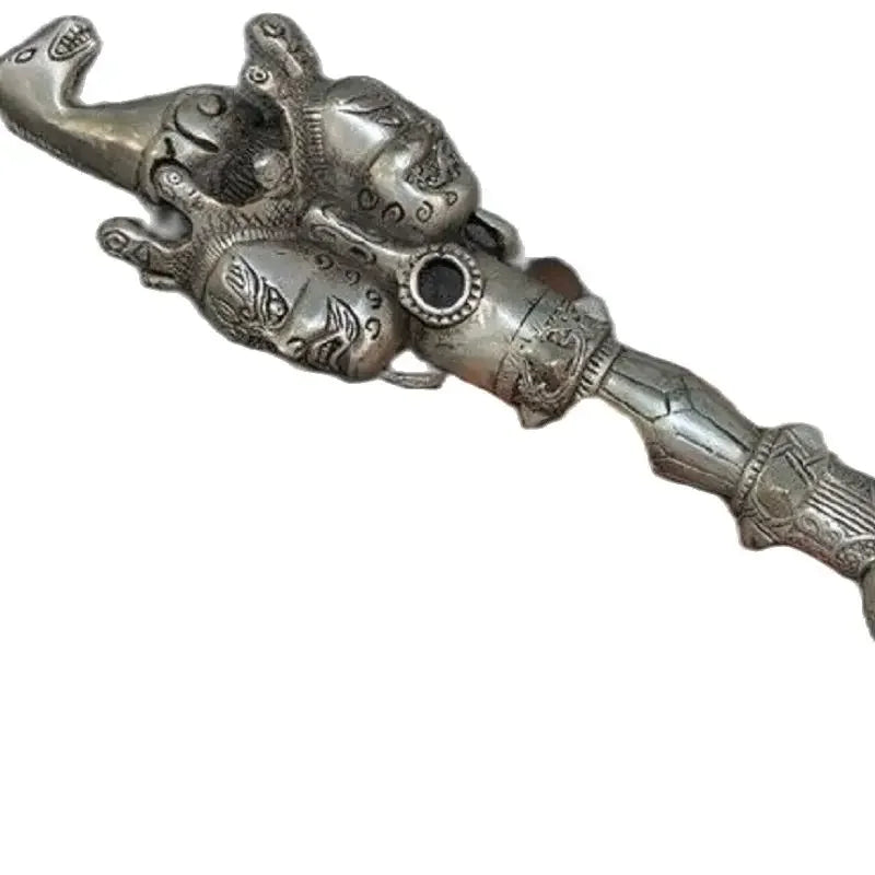 34cm Tibet Buddhism Tibetan silver Horse Head Buddha Tantra Vajra Dorje Phurba dagger off 50%