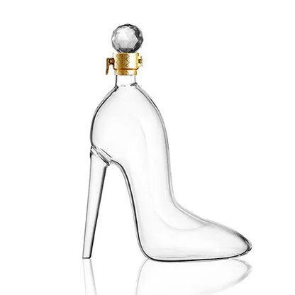 350/700ML High-heeled Shoes Shape Whisky Decanter Luxurious Glass Merlot Rum Wine Bottle Women Gift