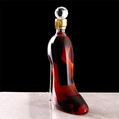 350/700ML High-heeled Shoes Shape Whisky Decanter Luxurious Glass Merlot Rum Wine Bottle Women Gift