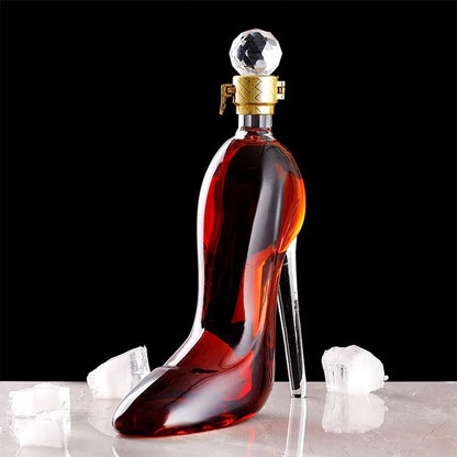 350/700ML High-heeled Shoes Shape Whisky Decanter Luxurious Glass Merlot Rum Wine Bottle Women Gift
