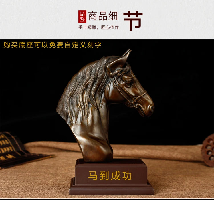 $350 # limited edition # 24CM tall # HOME office TOP GOOD art WORK # handmade Lucky Success bronze feng shui HORSE statue