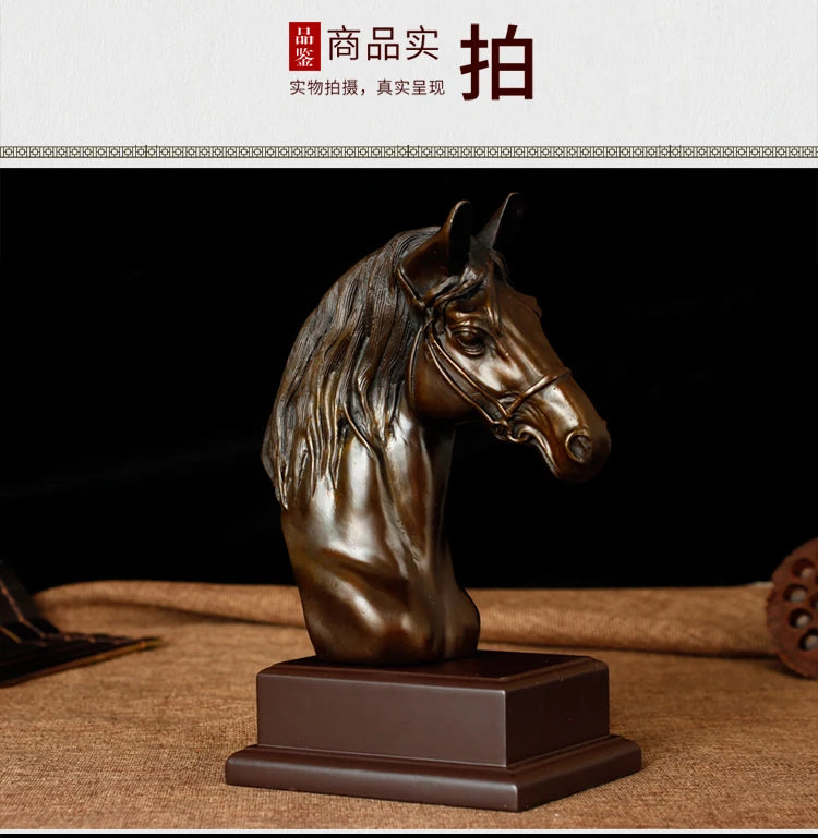 $350 # limited edition # 24CM tall # HOME office TOP GOOD art WORK # handmade Lucky Success bronze feng shui HORSE statue