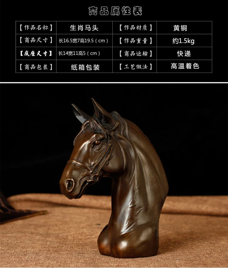 $350 # limited edition # 24CM tall # HOME office TOP GOOD art WORK # handmade Lucky Success bronze feng shui HORSE statue