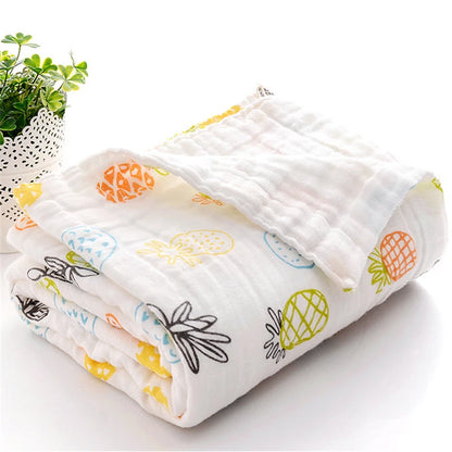 350G six layers gauze blanket for kids pure cotton blanket throws 100% cotton active printing soft bath towel cartoon pattern