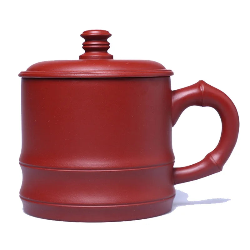 350cc Handmade Purple Clay Dragon Tea Mug Household Personal Tea Cup Raw Ore Purple Sand Covered Cup with Handle Exquisite Gifts