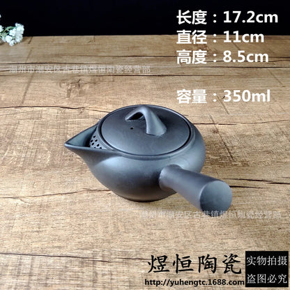 350cc Japanese Style Purple Clay Handmade Tea Pot Chinese Set Creative Office Kung Fu Kettle Ceramic Side Handle Filter Teapot