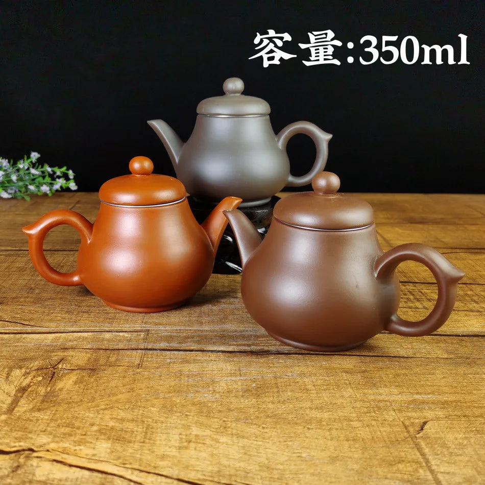 350cc Yixing Purple Clay Teapot Single Pot with Built-in Stainless Steel Filter Teapot Household Kungfu Tea Set