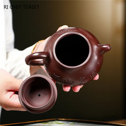 350ml Chinese Yixing Purple Clay Teapots Large Capacity Famous Artists Handmade Tea Pot Raw Ore Beauty Kettle Zisha Tea Set