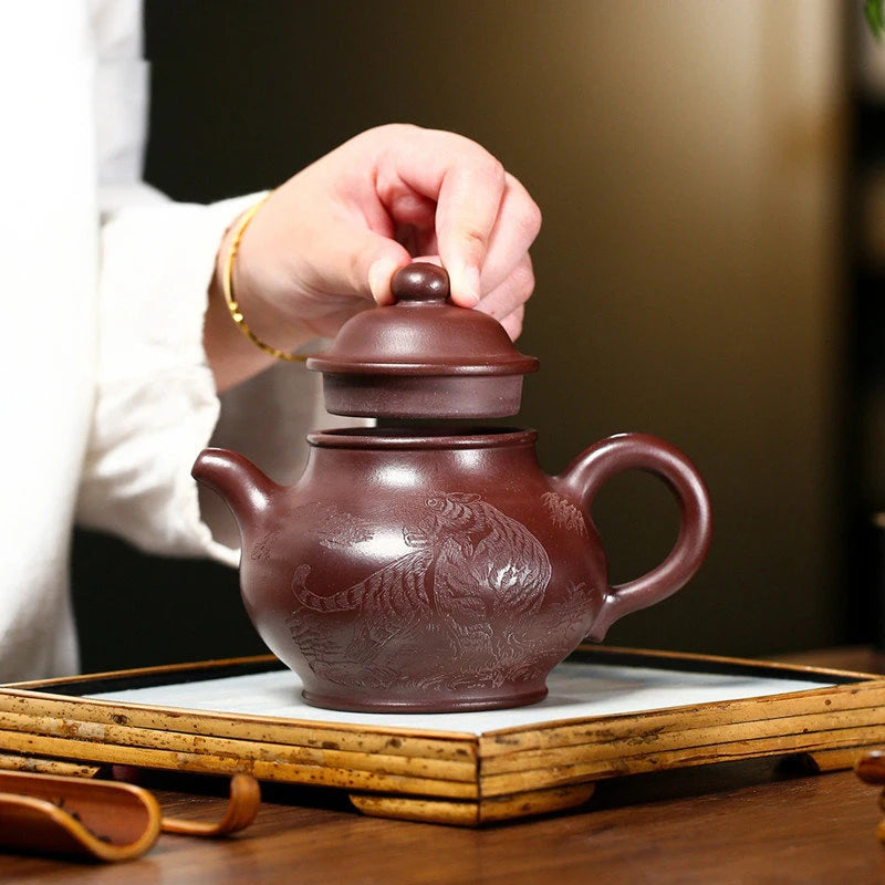 350ml Chinese Yixing Purple Clay Teapots Large Capacity Famous Artists Handmade Tea Pot Raw Ore Beauty Kettle Zisha Tea Set