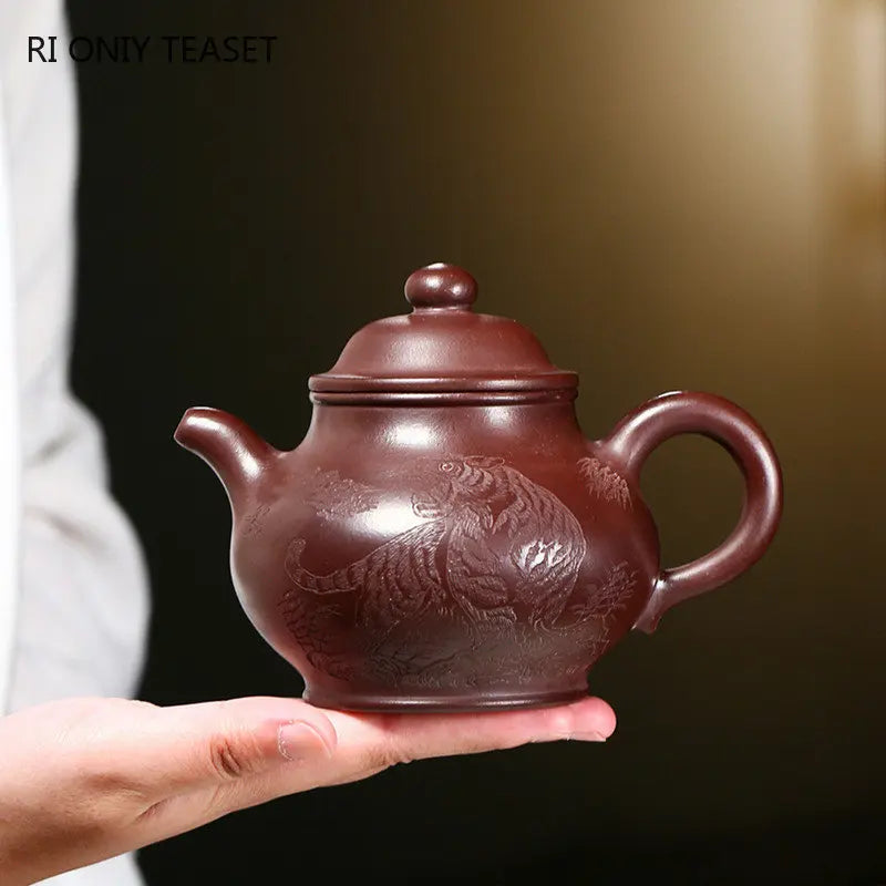 350ml Chinese Yixing Purple Clay Teapots Large Capacity Famous Artists Handmade Tea Pot Raw Ore Beauty Kettle Zisha Tea Set