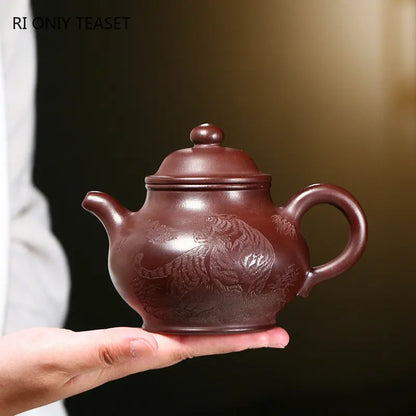 350ml Chinese Yixing Purple Clay Teapots Large Capacity Famous Artists Handmade Tea Pot Raw Ore Beauty Kettle Zisha Tea Set