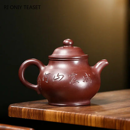 350ml Chinese Yixing Purple Clay Teapots Large Capacity Famous Artists Handmade Tea Pot Raw Ore Beauty Kettle Zisha Tea Set