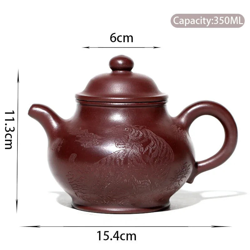 350ml Chinese Yixing Purple Clay Teapots Large Capacity Famous Artists Handmade Tea Pot Raw Ore Beauty Kettle Zisha Tea Set