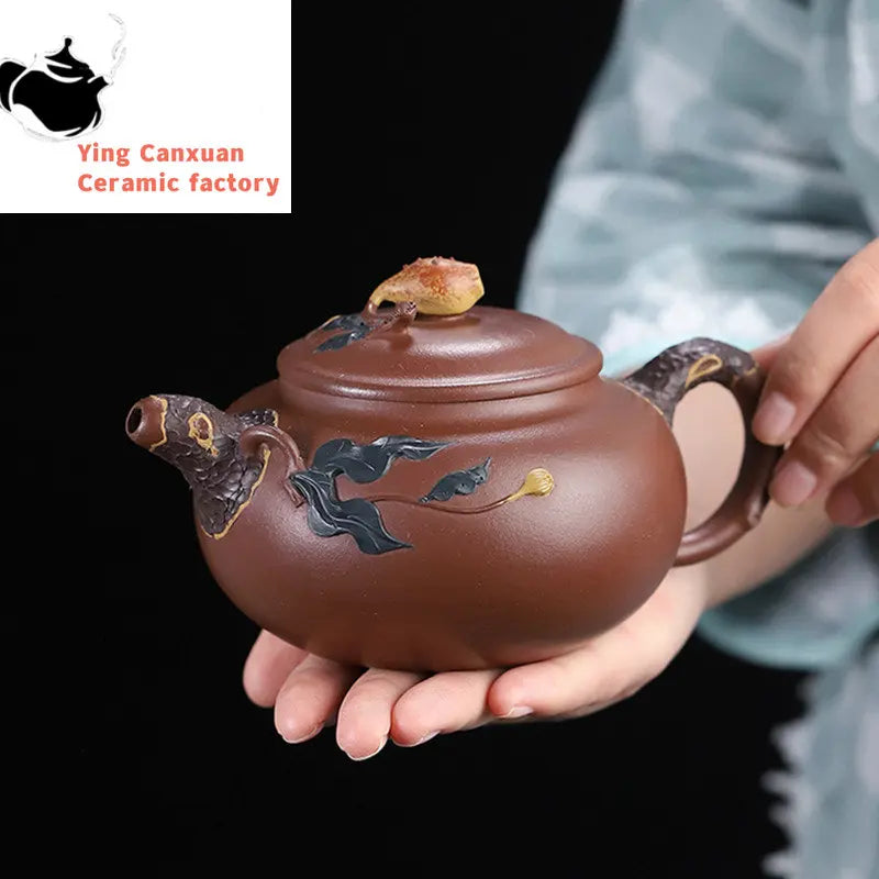 350ml High-end Yixing Purple Clay Teapot Master Handmade Tea Pot Large Capacity Kettle Chinese Zisha Tea Set Collection Gifts