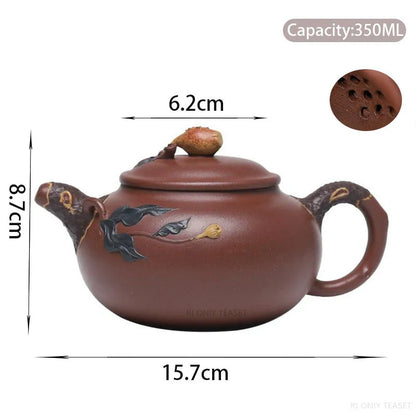 350ml High-end Yixing Purple Clay Teapot Master Handmade Tea Pot Large Capacity Kettle Chinese Zisha Tea Set Collection Gifts