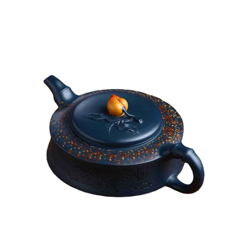 350ml Yixing Tianqing Clay Xiantao Purple Clay Pot Handmade Household Puer Kung Fu Teaset Tea Ceremony Drinkware Customized Gift
