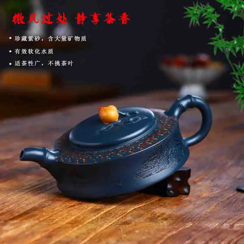 350ml Yixing Tianqing Clay Xiantao Purple Clay Pot Handmade Household Puer Kung Fu Teaset Tea Ceremony Drinkware Customized Gift