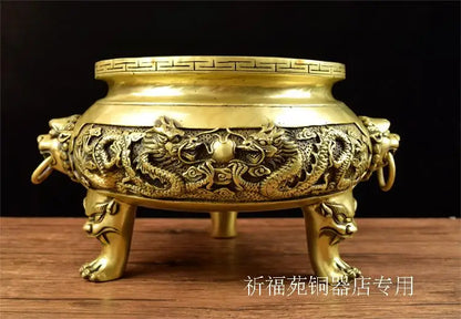 35CM large home company  Porch lobby Temple efficacious Protection Mascot thriving business bronze dragon DING FENG SHUI art