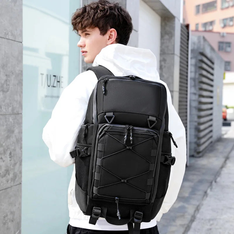 35L Travel Backpack For Men Nylon Bag Outdoor Waterproof 17.3 inch Laptop Backpack Multi-function Large Capacity Hiking Backpack
