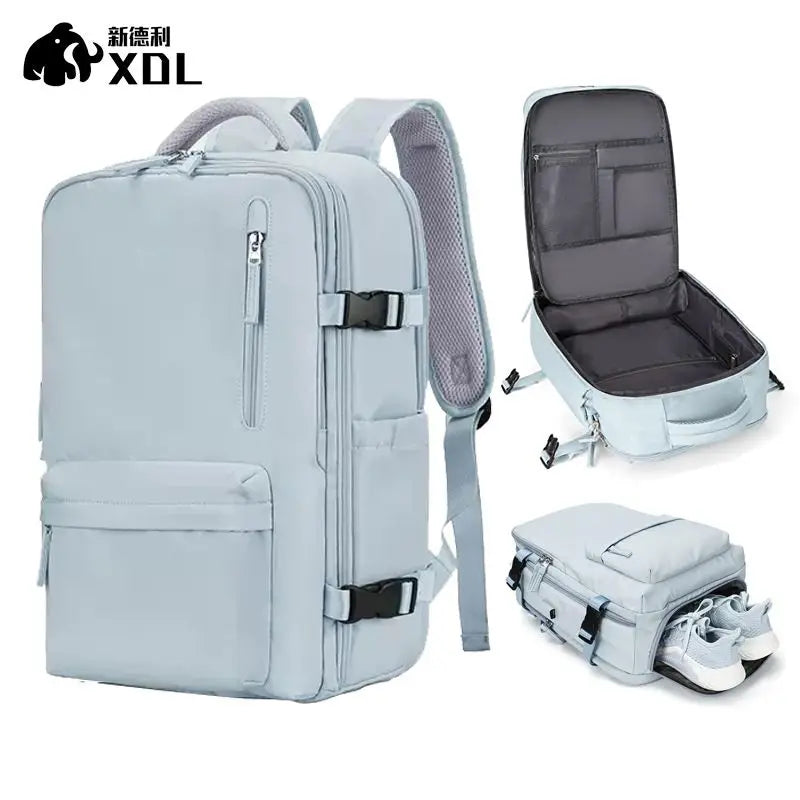 35L Travel Backpack Laptop Bag Schoolbag Multifunctional USB Charging Mochila Waterproof Luggage Shoulder Bags with Shoes Pocket