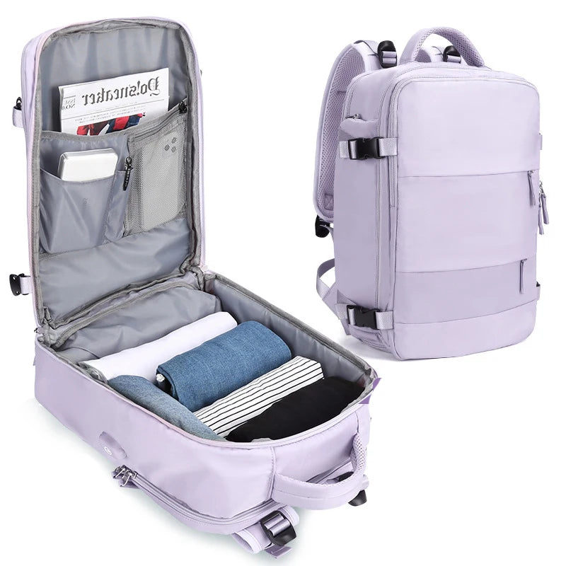 35L Travel Bag Multifunctional Backpack Shoulder Bags Women Waterproof USB Charging Laptop Backpack mochilas with Shoes Pocket