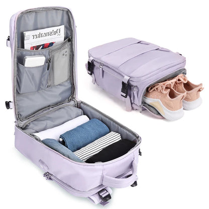 35L Travel Bag Multifunctional Backpack Shoulder Bags Women Waterproof USB Charging Laptop Backpack mochilas with Shoes Pocket