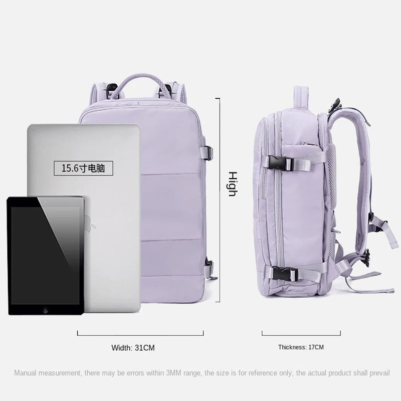 35L Travel Bag Multifunctional Backpack Shoulder Bags Women Waterproof USB Charging Laptop Backpack mochilas with Shoes Pocket