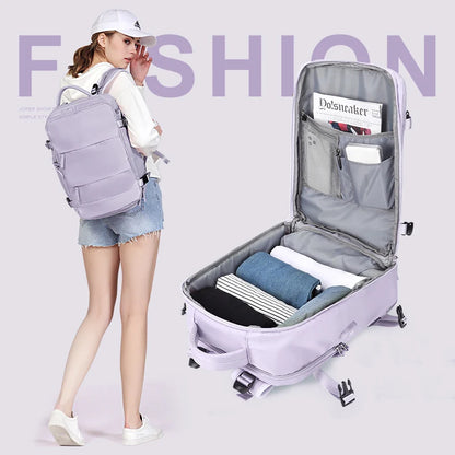 35L Travel Bag Multifunctional Backpack Shoulder Bags Women Waterproof USB Charging Laptop Backpack mochilas with Shoes Pocket