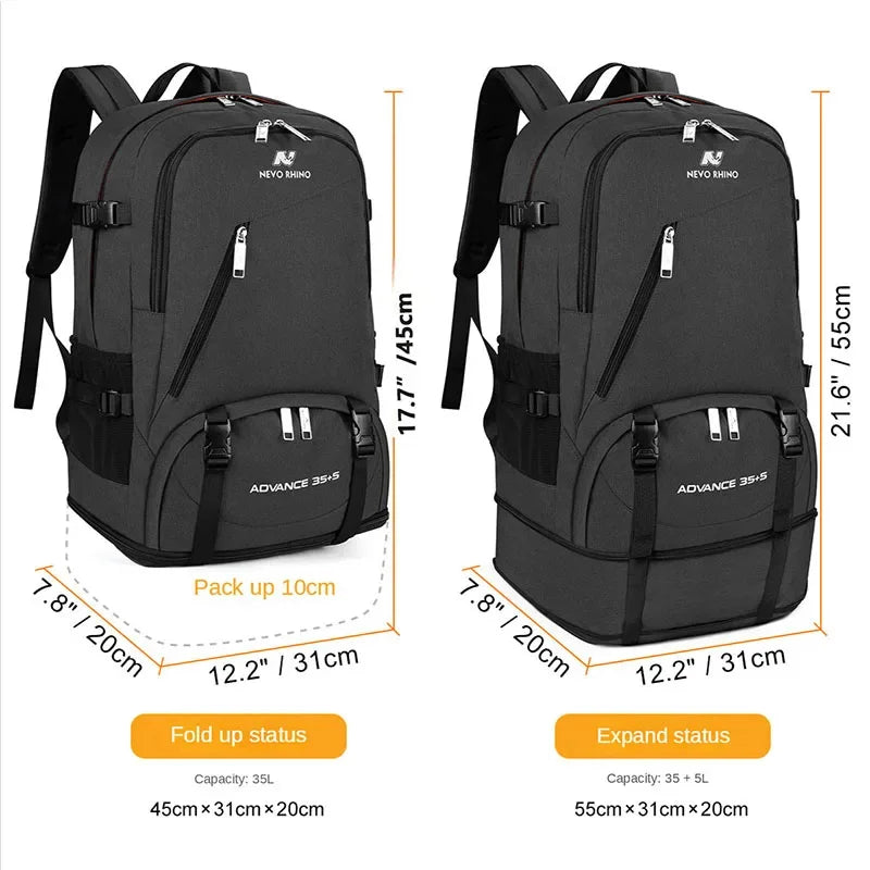35L Unisex Men Large Capacity Outdoor with LuminousTravel Pack Sports Trekking Hiking Climbing Backpack for Male
