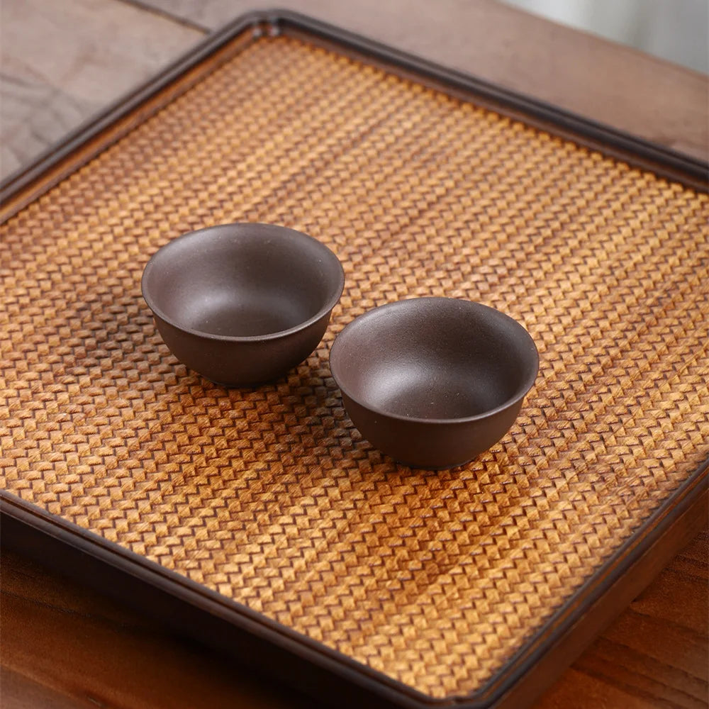 35cc  Antique Purple Clay Tea Cup Handmade Portable Small Tea Bowl Household Personal Single Cup Chinese Zisha Tea Set