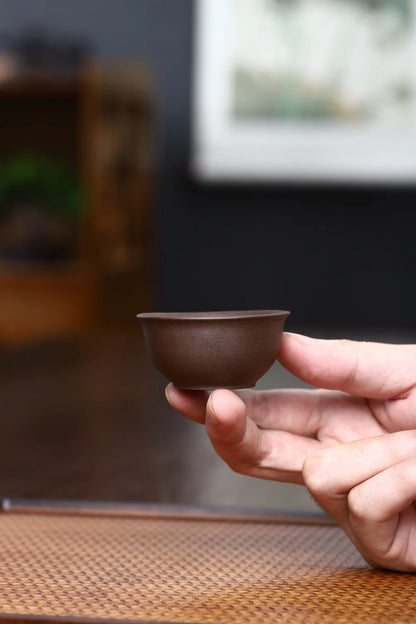 35cc  Antique Purple Clay Tea Cup Handmade Portable Small Tea Bowl Household Personal Single Cup Chinese Zisha Tea Set
