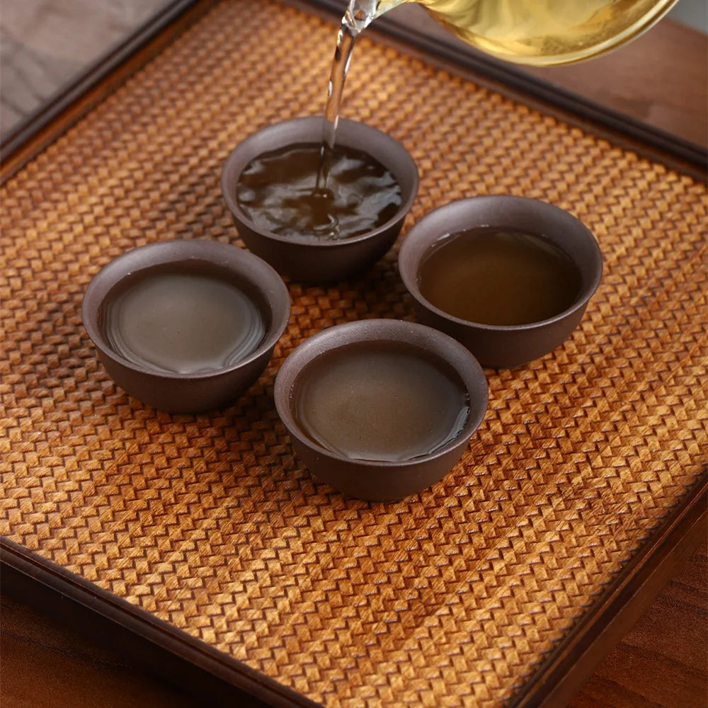 35cc  Antique Purple Clay Tea Cup Handmade Portable Small Tea Bowl Household Personal Single Cup Chinese Zisha Tea Set