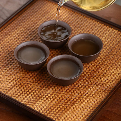 35cc  Antique Purple Clay Tea Cup Handmade Portable Small Tea Bowl Household Personal Single Cup Chinese Zisha Tea Set