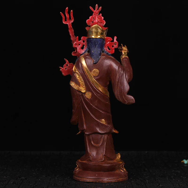 35cm tall  # GOOD # Buddhist disciple efficacious Protection Guru Rinpoche Padmasambhava Gold-plated brass Buddha statue