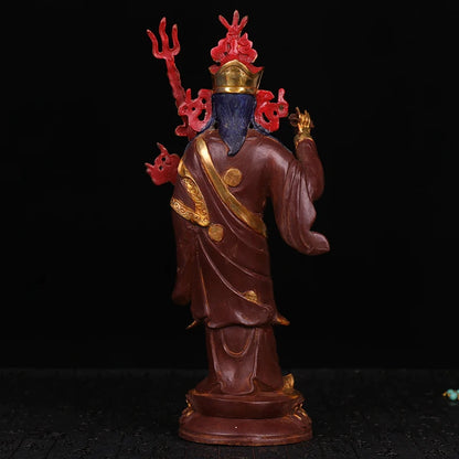 35cm tall  # GOOD # Buddhist disciple efficacious Protection Guru Rinpoche Padmasambhava Gold-plated brass Buddha statue