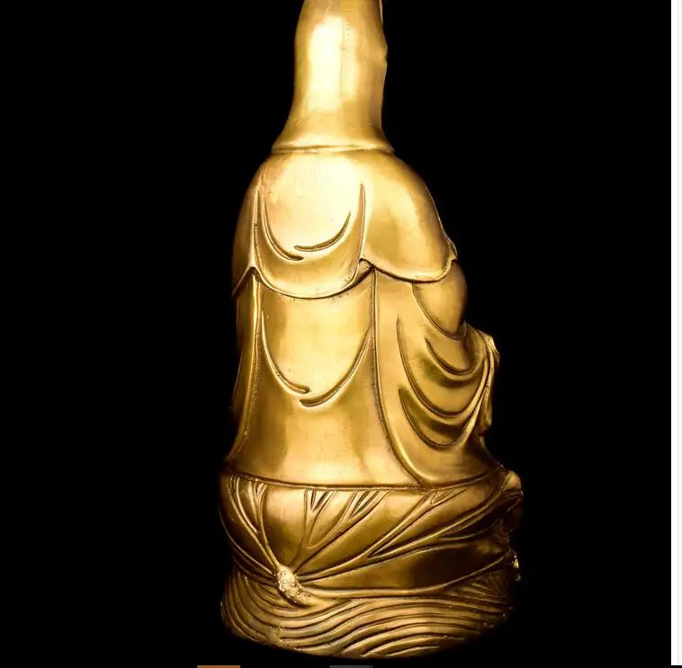 36 CM Large #bless family Safety Health luck Talisman #home FENG SHUI efficacious Protection  Guanyin Bodhisattva Brass statue