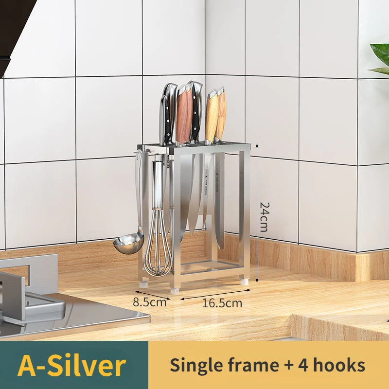 360 °rotation Knife Holder Stand for Knives kitchen Multifunctional Metal Stands for Cutlery Utensil Inserted Block Storage Tank