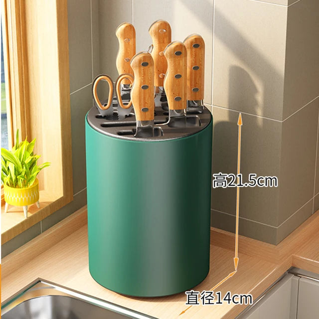 360 °rotation Knife Holder Stand for Knives kitchen Multifunctional Metal Stands for Cutlery Utensil Inserted Block Storage Tank