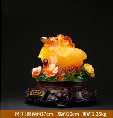360degree rotationLuck Feng shui toad decoration cash desk business Hotel home decoration golden cicada mascot statue home decor