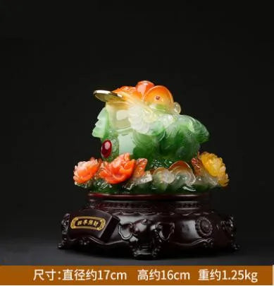 360degree rotationLuck Feng shui toad decoration cash desk business Hotel home decoration golden cicada mascot statue home decor