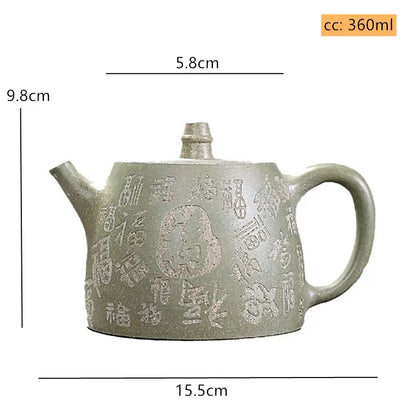 360ml Chinese Yixing Purple Clay Teapot Bean Green Mud Beauty Tea Pot Traditional Tea Accessories Home Zisha Filter Kettle Gifts