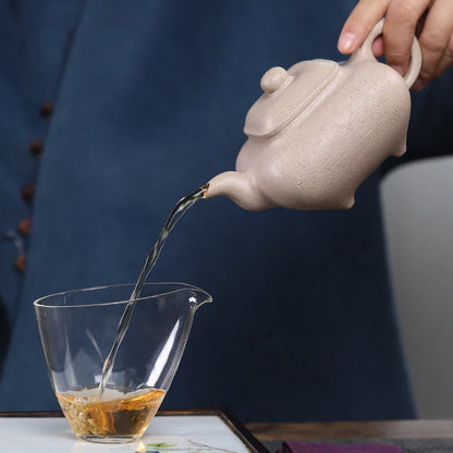 360ml Yixing Handmade Purple Clay Teapots Square Shape Tea Pot Raw Ore White Section Mud Kettle Chinese High-end Zisha Tea Set